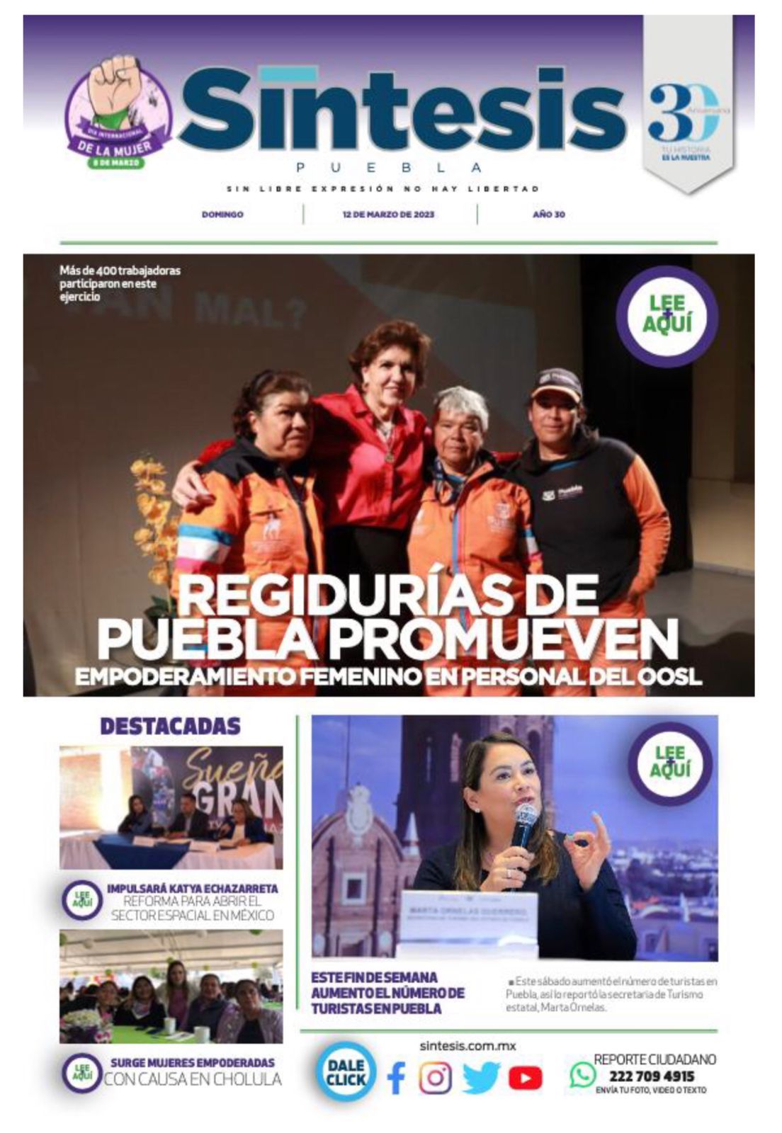 Periódico Síntesis Puebla - 12 marzo 2023